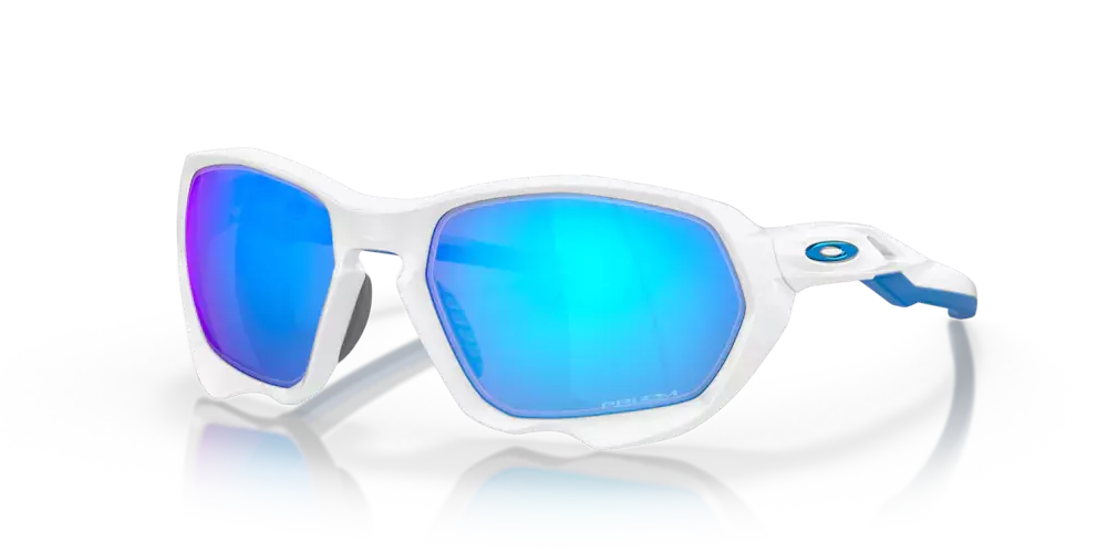 Oakley Okulary przeciwsłoneczne PLAZMA Matte White, Prizm Sapphire OO9019-10