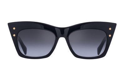 Balmain Okulary przeciwsłoneczne BPS-101A Black and gold-tone acetate B-II sunglasses