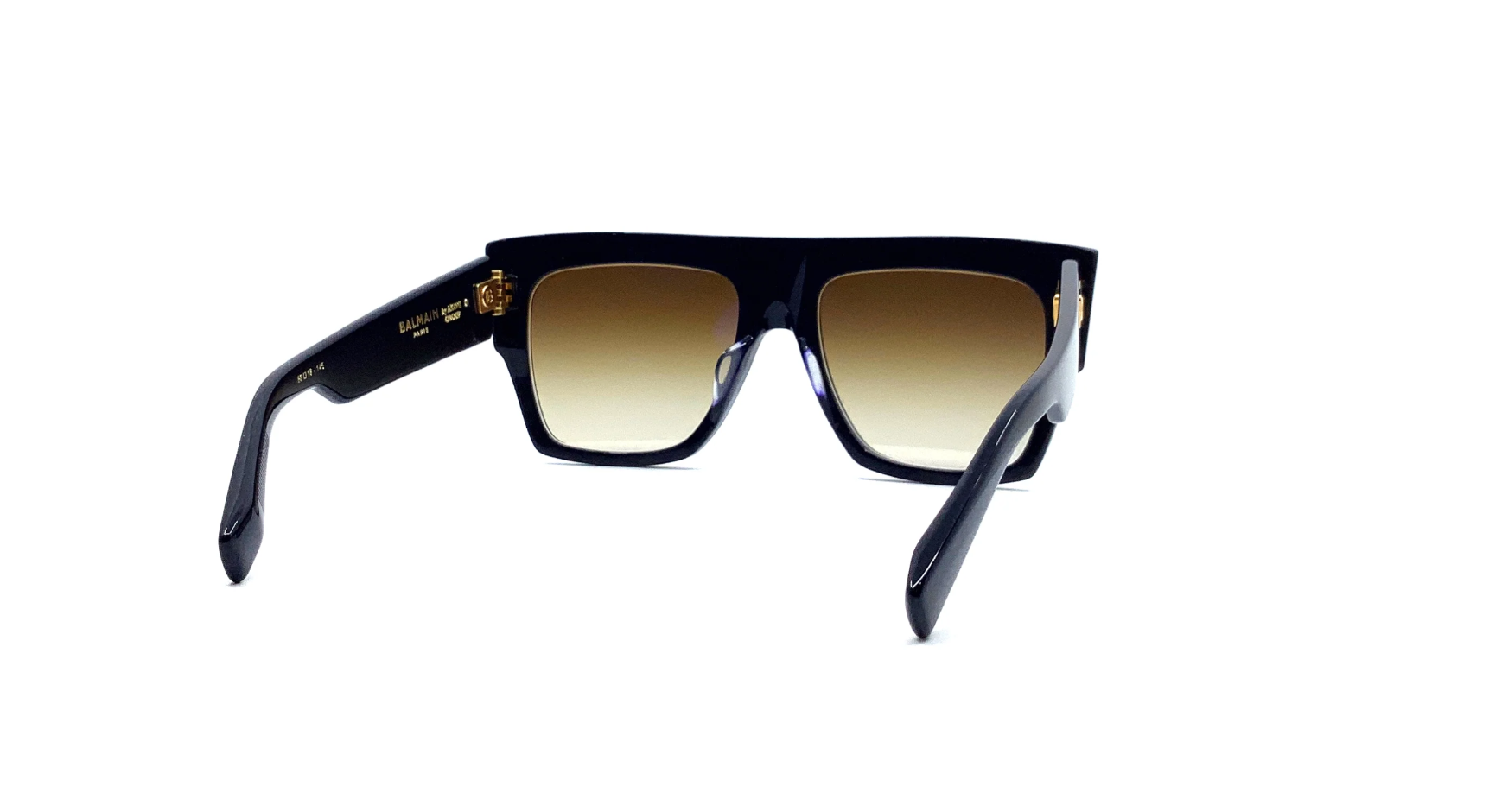 Balmain BPS-100A Black and gold-tone acetate B-I sunglasses
