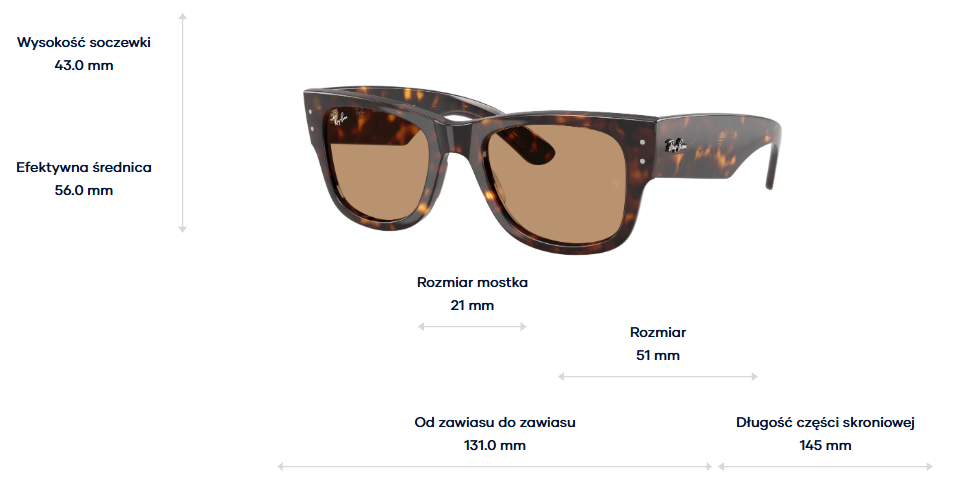 Ray-Ban Okulary przeciwsłoneczne MEGA WAYFARER RB0840S-902/53