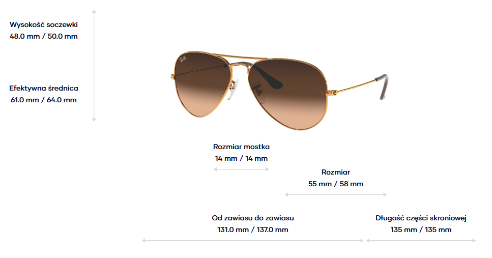 Ray-Ban Okulary przeciwsłoneczne AVIATOR LARGE METAL RB3025 - 9001A5