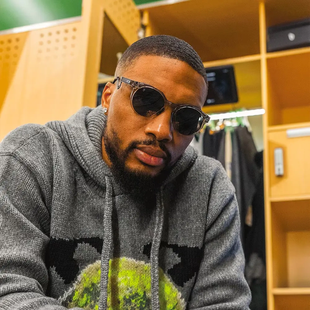 Oakley Okulary przeciwsłoneczne HSTN METAL Damian Lillard Signature Series Grey Ink/Sepia / Prizm Black OO9279-05