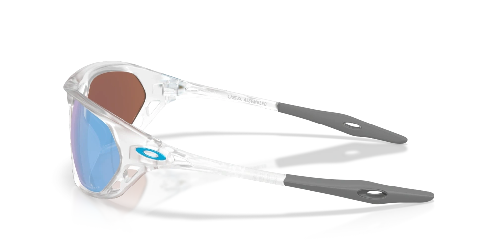 Oakley Sunglasses CAGE JACKET Matte Clear/Prizm Deep Water Polarized OO9537-02