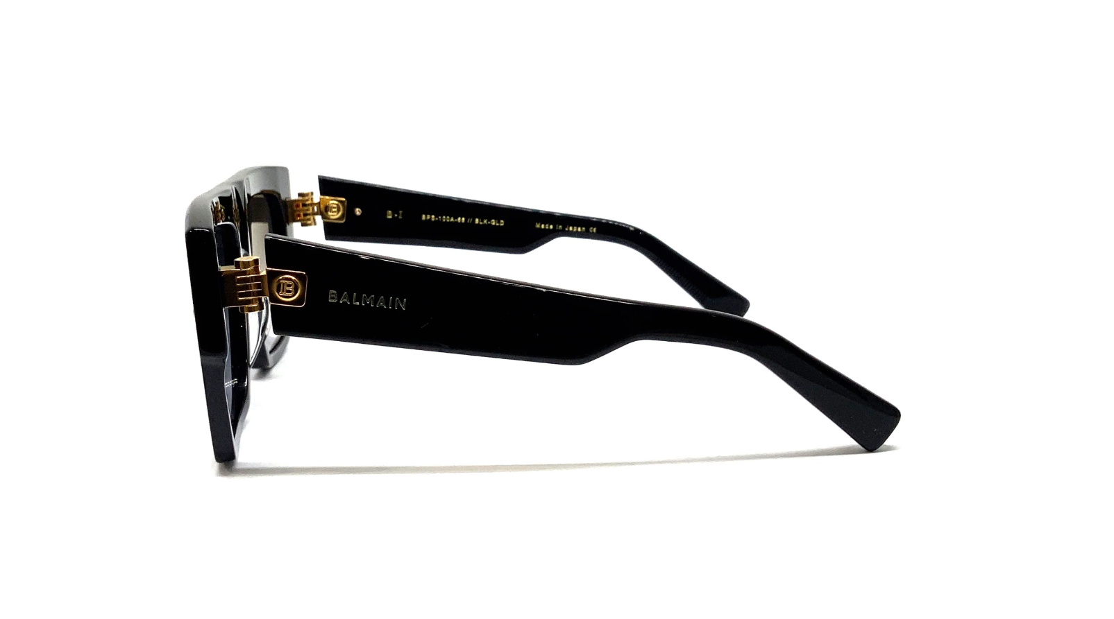 Balmain BPS-100A Black and gold-tone acetate B-I sunglasses