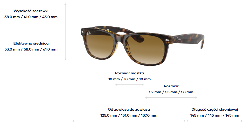 Ray-Ban Okulary przeciwsłoneczne NEW WAYFARER RB2132 - 710/51