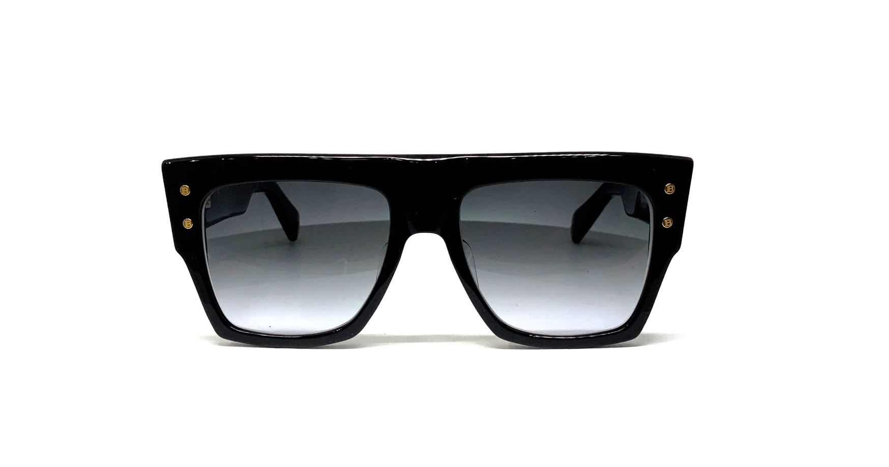 Balmain BPS-100A Black and gold-tone acetate B-I sunglasses