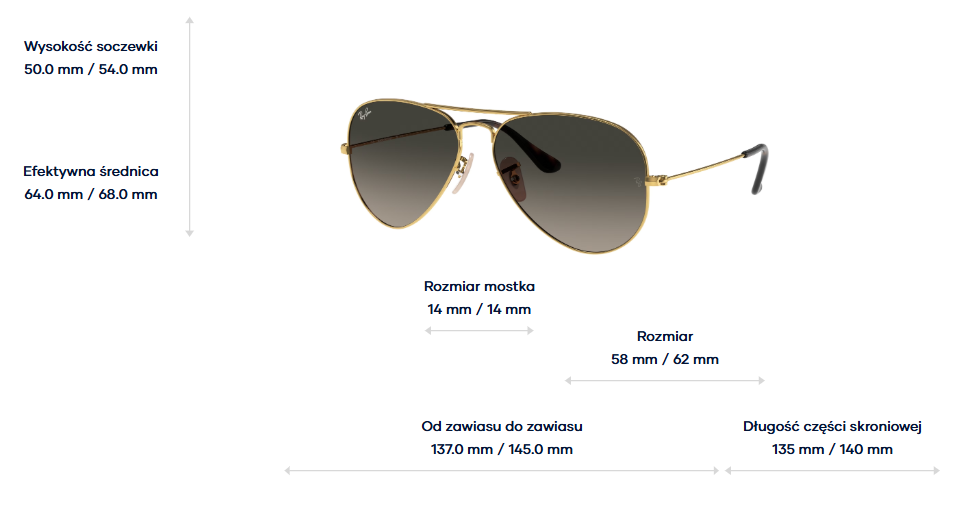 Ray-Ban Okulary przeciwsłoneczne AVIATOR LARGE METAL RB3025 - 181/71