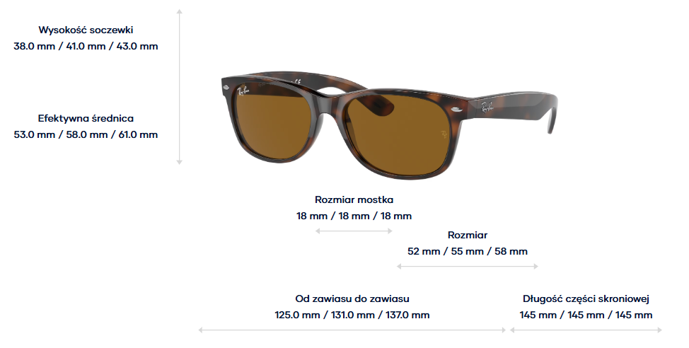 Ray-Ban Okulary przeciwsłoneczne NEW WAYFARER RB2132 - 710