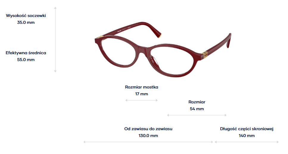 Miu Miu Okulary korekcyjne MU 09XV-21I1O1