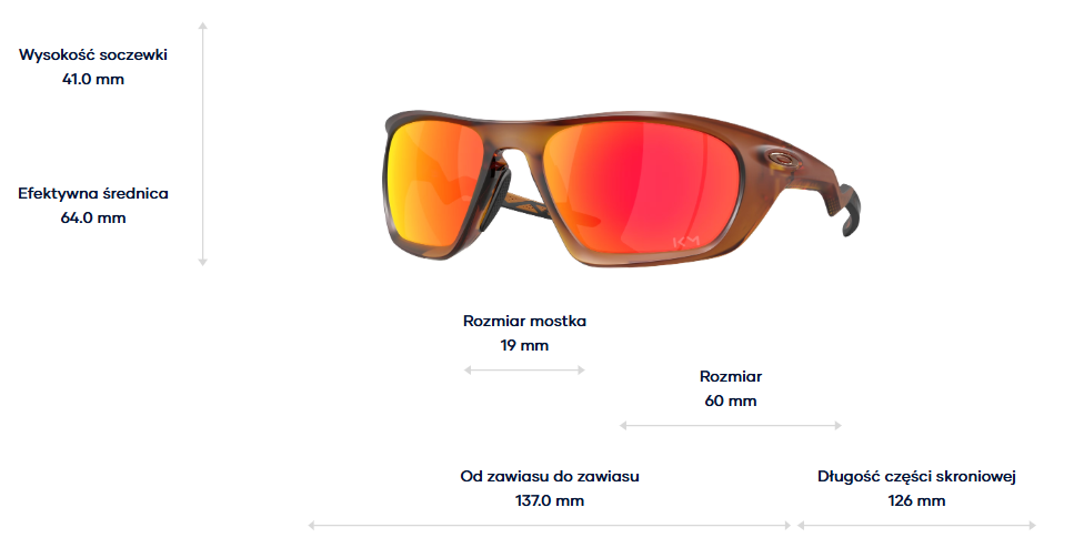 Oakley Okulary przeciwsłoneczne Lateralis Matte Dark Amber / Prizm Ruby OO9431-16
