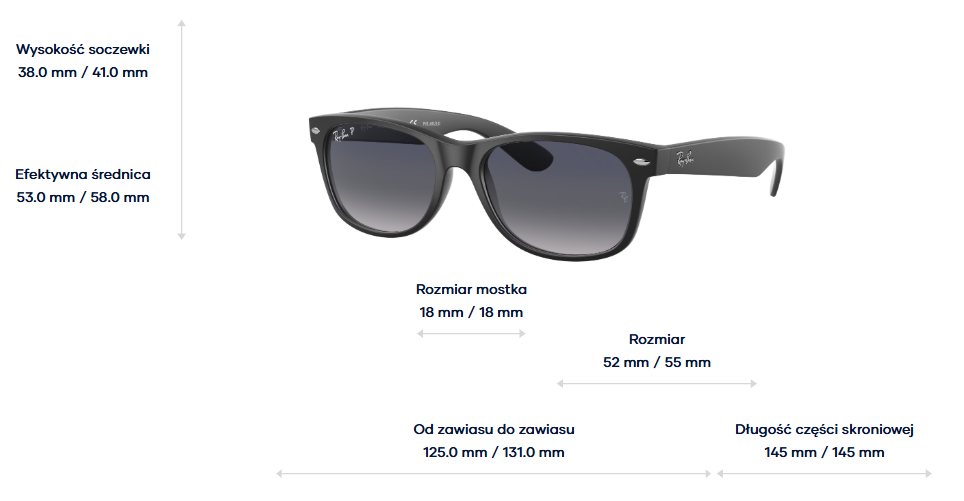Ray-Ban Okulary przeciwsłoneczne z polaryzacją NEW WAYFARER RB2132 - 601S78