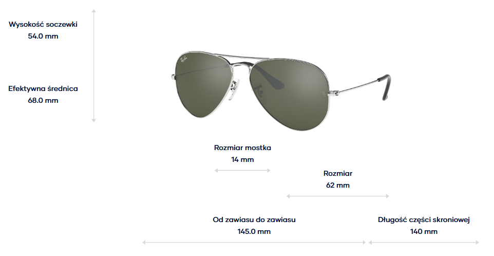 Ray-Ban Okulary przeciwsłoneczne z polaryzacją AVIATOR LARGE METAL RB3025 - 003/59