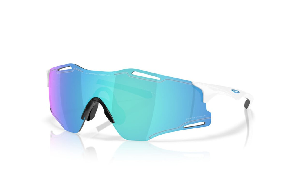 Oakley Okulary przeciwsłoneczne CYBR ZERO Polished White / Prizm Sapphire OO9512D-02