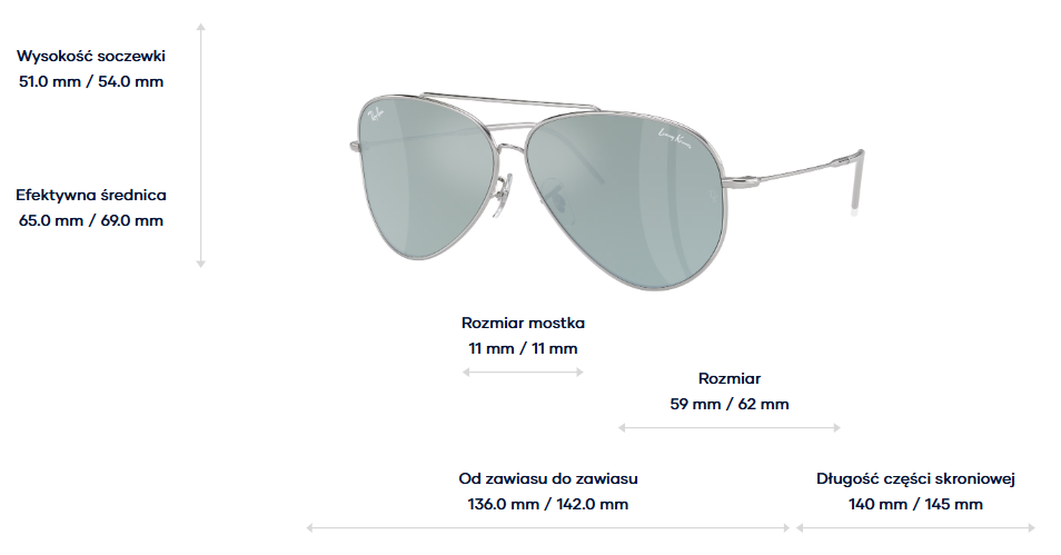 Ray-Ban Okulary przeciwsłoneczne AVIATOR REVERSE RBR0101S-003/30