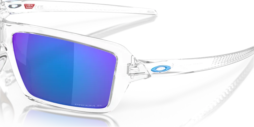 Oakley Sunglasses CABLES OO9129-05 Polished Clear, Prizm Sapphire Polarized
