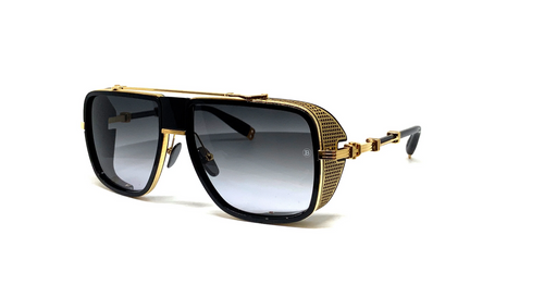 Balmain BPS-104A Gold-tone and black metal O.R. sunglasses