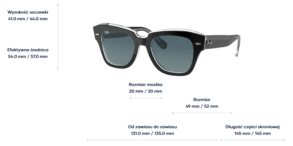 Ray-Ban Okulary przeciwsłoneczne STATE STREET RB2186-12943M