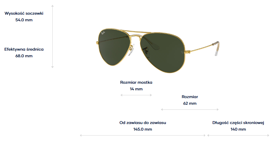 Ray-Ban Okulary przeciwsłoneczne AVIATOR LARGE METAL RB3025 - 001