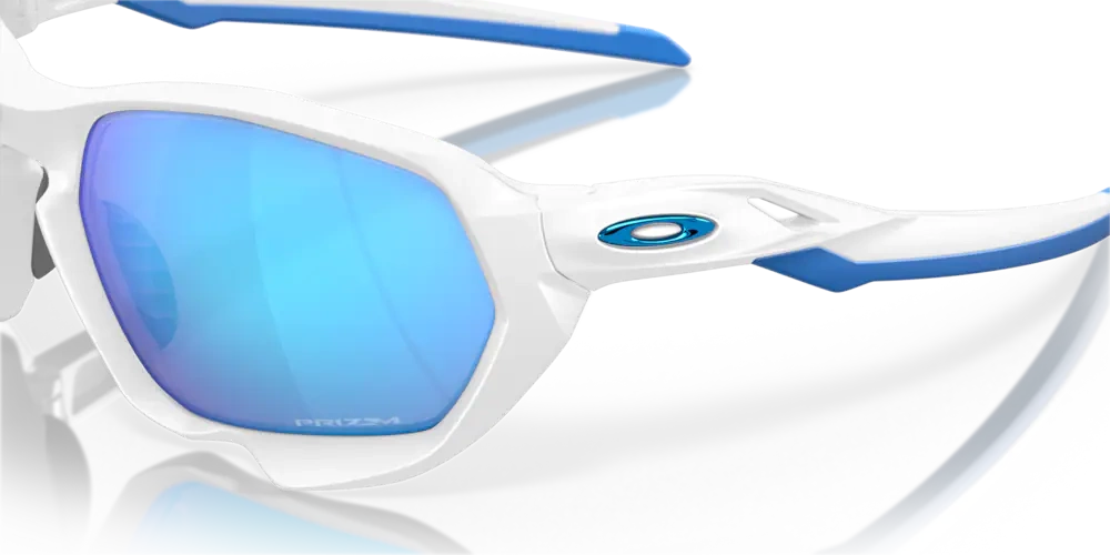 Oakley Okulary przeciwsłoneczne PLAZMA Matte White, Prizm Sapphire OO9019-10
