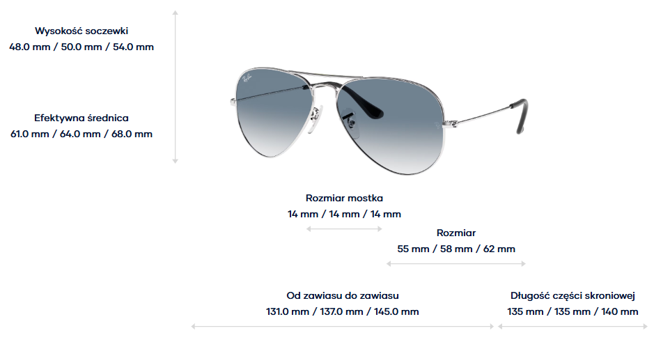 Ray-Ban Okulary przeciwsłoneczne AVIATOR LARGE METAL RB3025 - 003/3F