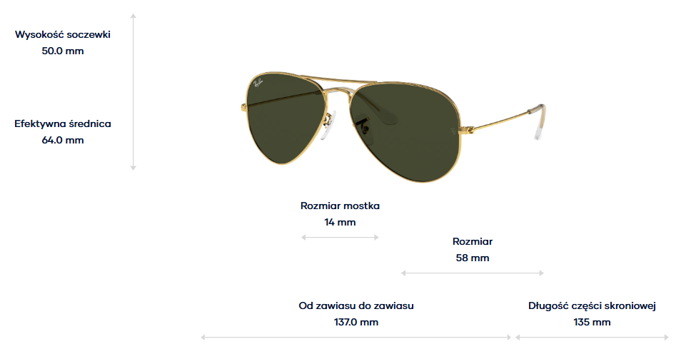 Ray-Ban Okulary przeciwsłoneczne AVIATOR CLASSIC RB3025-L0205