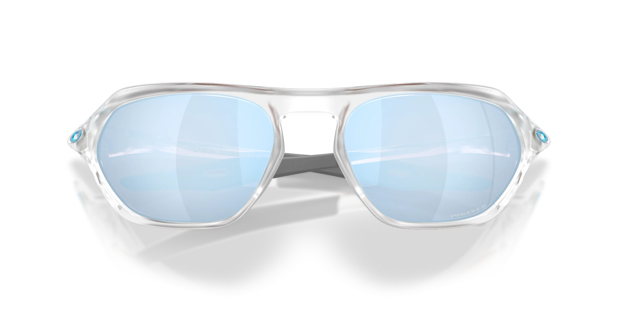 Oakley Sunglasses CAGE JACKET Matte Clear/Prizm Deep Water Polarized OO9537-02