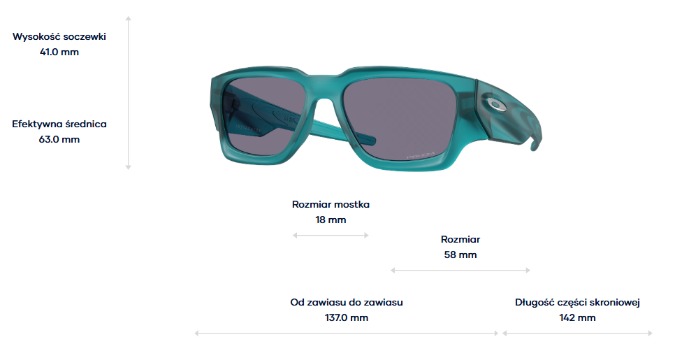 Oakley Okulary przeciwsłoneczne Instagator Matte Transparent Artic Surf / Prizm Grey OO9514-08