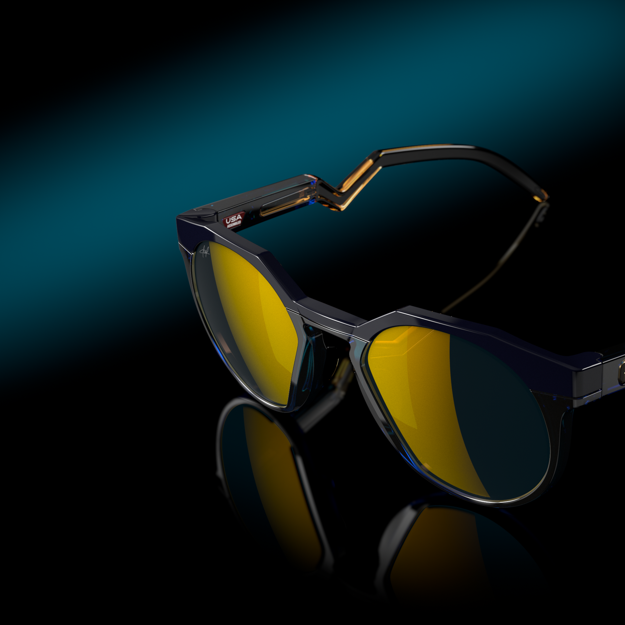 Oakley Okulary przeciwsłoneczne HSTN Kylian Mbappé Signature Navy Transparent Blue / Prizm 24k Polarized OO9242-11