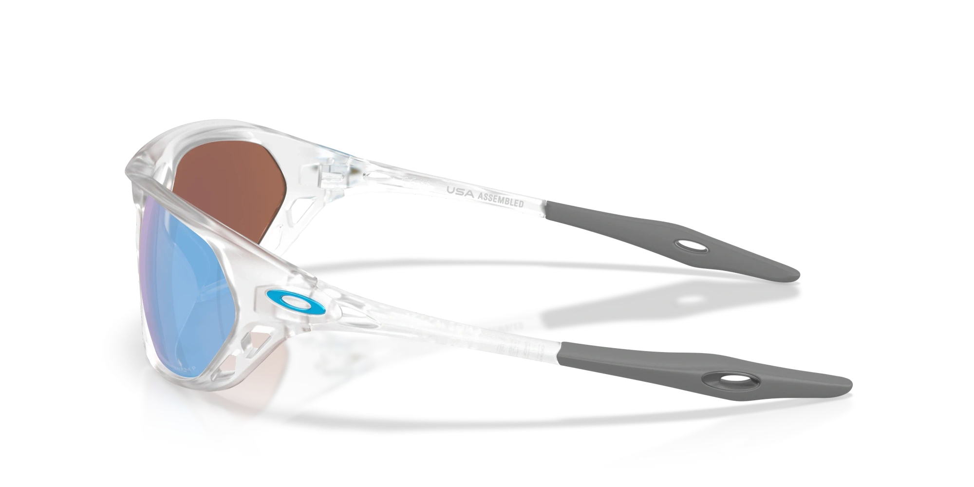 Oakley Sunglasses CAGE JACKET Matte Clear/Prizm Deep Water Polarized OO9537-02