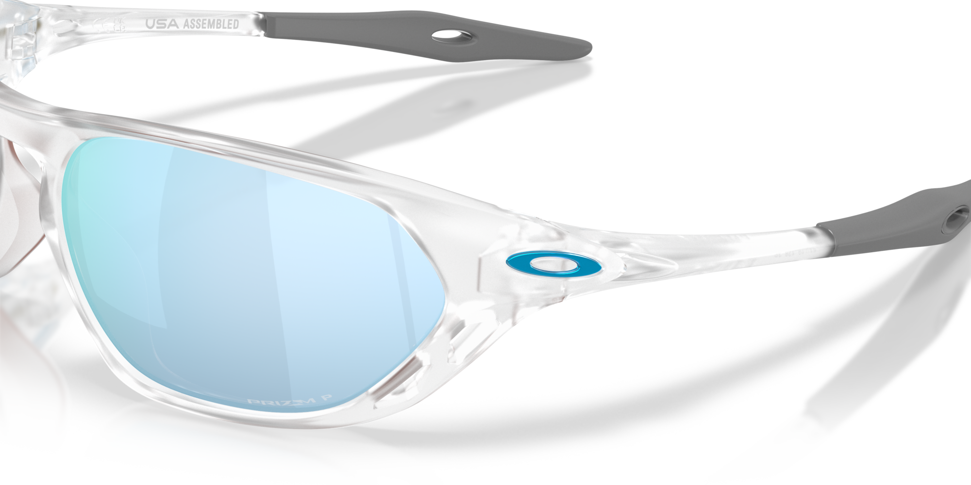 Oakley Sunglasses CAGE JACKET Matte Clear/Prizm Deep Water Polarized OO9537-02