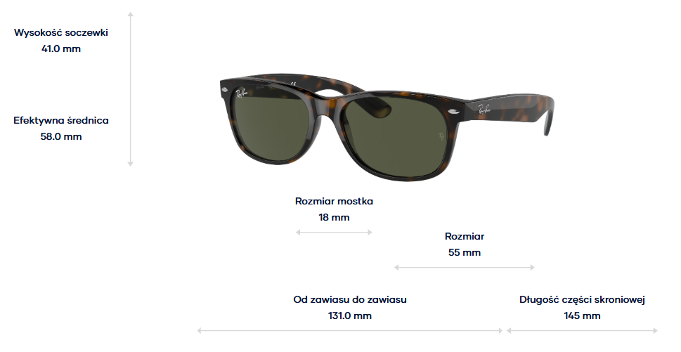 Ray-Ban Okulary przeciwsłoneczne NEW WAYFARER RB2132-902L