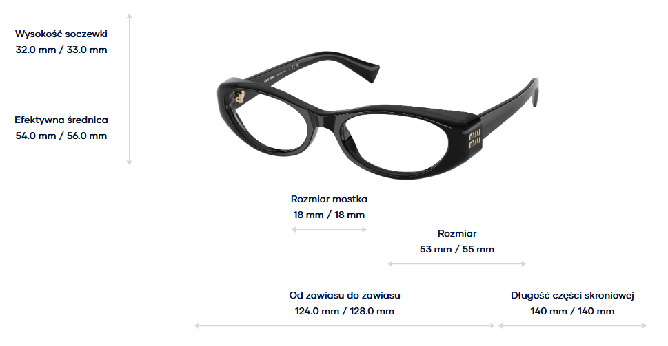 Miu Miu Okulary korekcyjne MU 03ZV-16K1O1