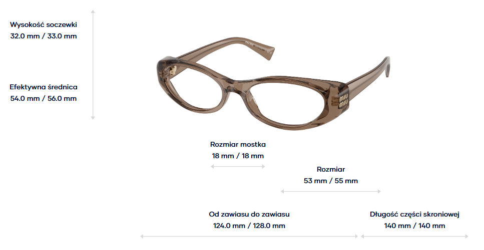 Miu Miu Okulary korekcyjne MU 03ZV-26M1O1