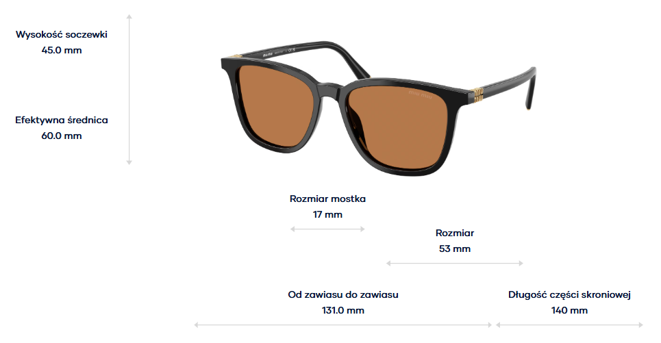 Miu Miu Okulary przeciwsłoneczne MUB03S-16K90Q