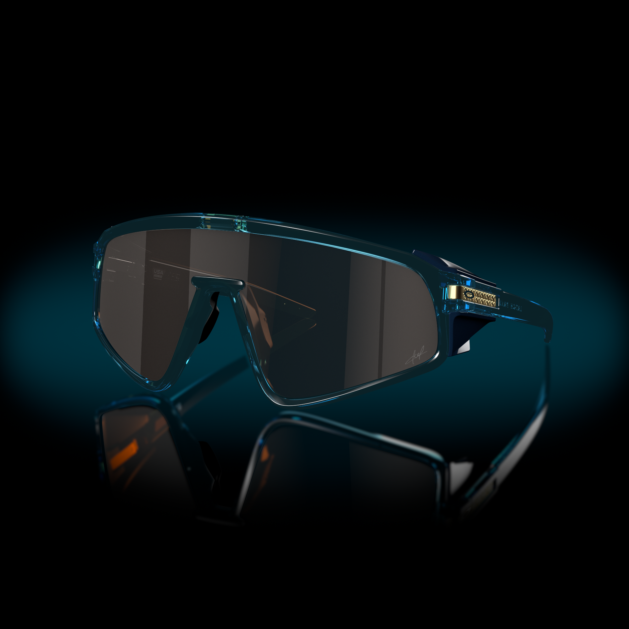 Oakley Okulary przeciwsłoneczne LATCH PANEL Transparent Stonewash / Prizm Tungsten OO9404-08
