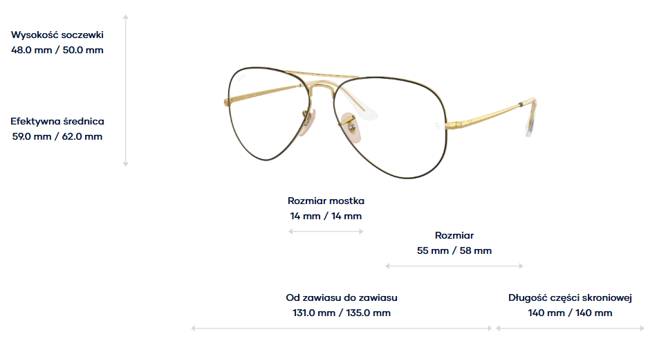 Ray-Ban Okulary korekcyjne AVIATOR RX6489-2890