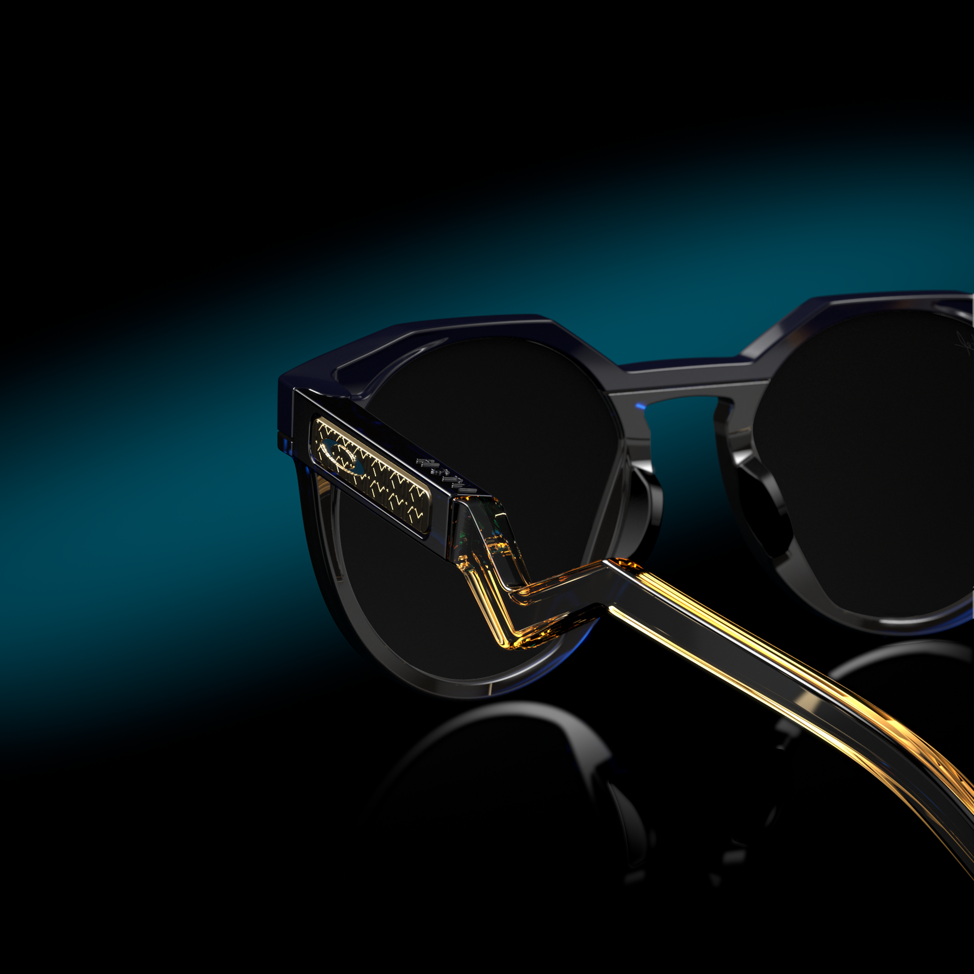 Oakley Sunglasses HSTN Navy transparent blue / Prizm 24k polarized OO9242-11