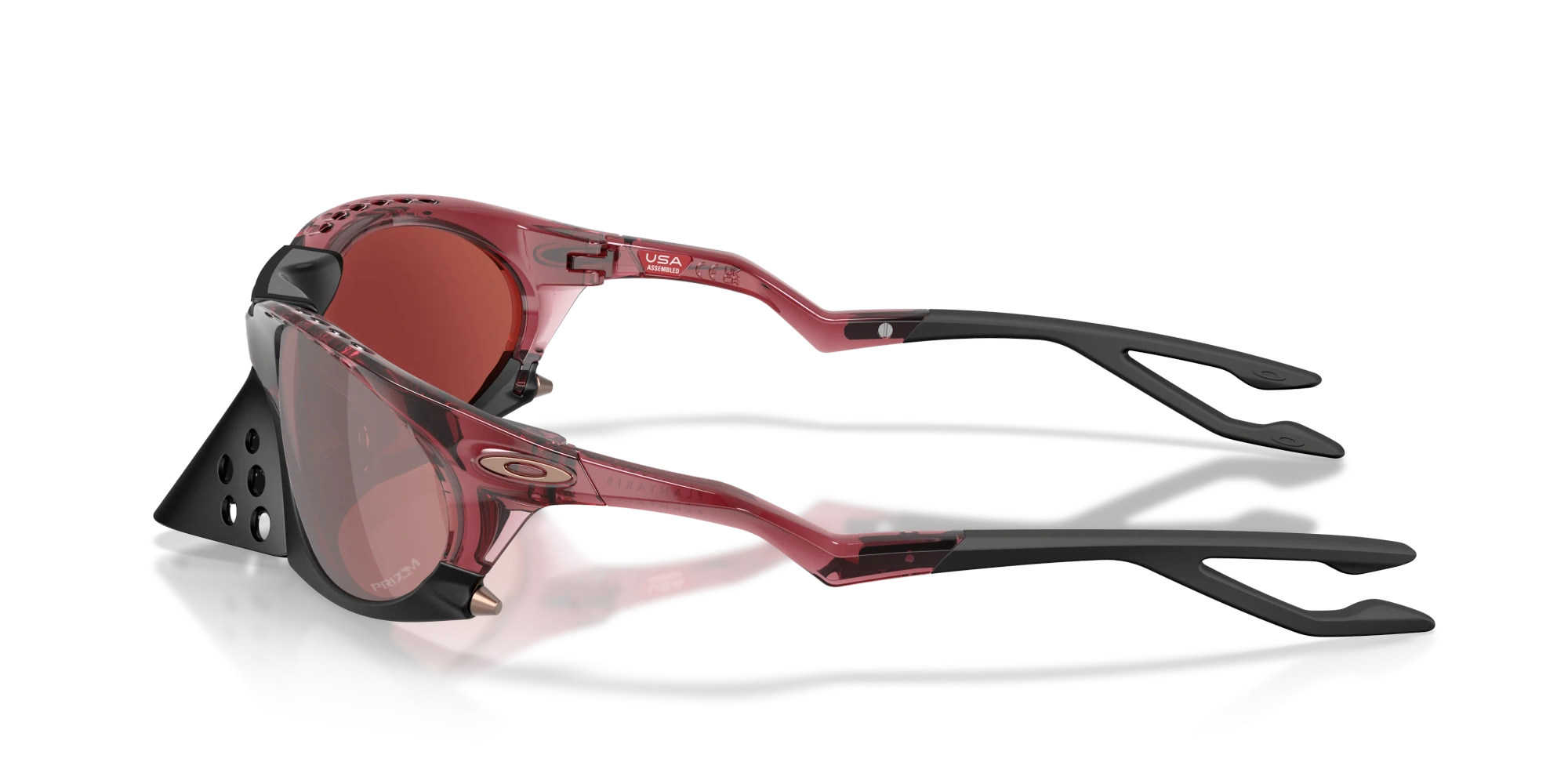 Oakley Okulary przeciwsłoneczne PLANTARIS Transparent Iron Red/Prizm Snow Black Iridium OO9437-16