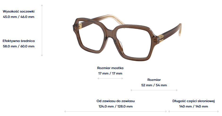 Miu Miu Okulary korekcyjne MU03YV-23H1O1