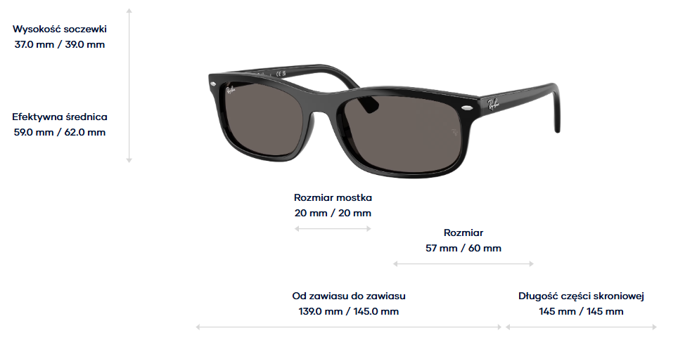 Ray-Ban Okulary przeciwsłoneczne RB2224-901/B1