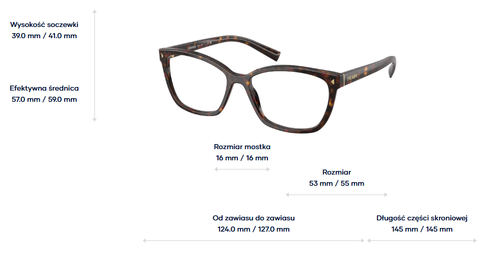 Prada Okulary korekcyjne PR15ZV-17N1O1