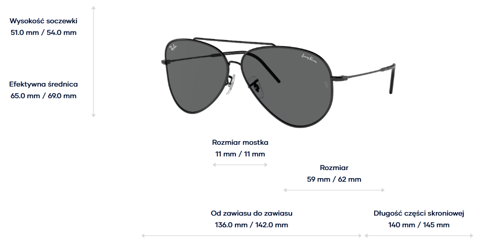 Ray-Ban Okulary przeciwsłoneczne AVIATOR REVERSE RBR0101S-002/GR
