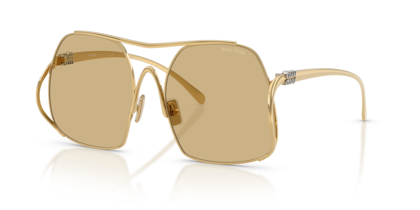 MIU MIU ゴールドフレーム サングラス Miu Miu Eyewear Runway スクエアフレーム サングラス