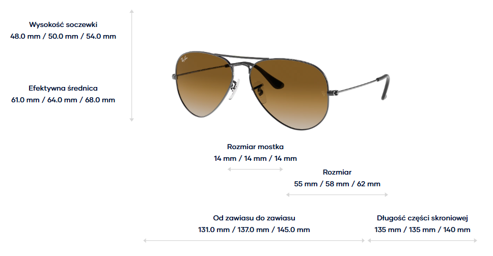Ray-Ban Okulary przeciwsłoneczne AVIATOR LARGE METAL RB3025 - 004/51