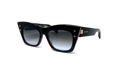 Balmain BPS-101A Black and gold-tone acetate B-II sunglasses