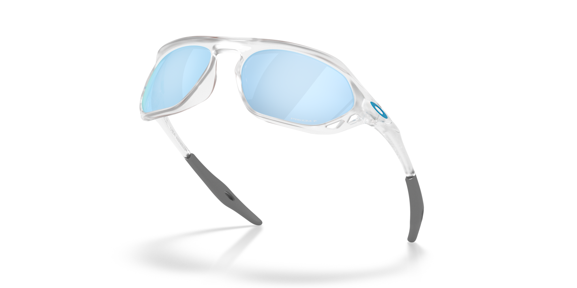 Oakley Sunglasses CAGE JACKET Matte Clear/Prizm Deep Water Polarized OO9537-02