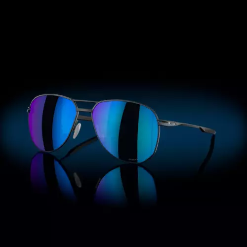 Oakley Okulary przeciwsłoneczne z polaryzacją Satin Light Steel, Prizm Sapphire Polarized OO6050-04